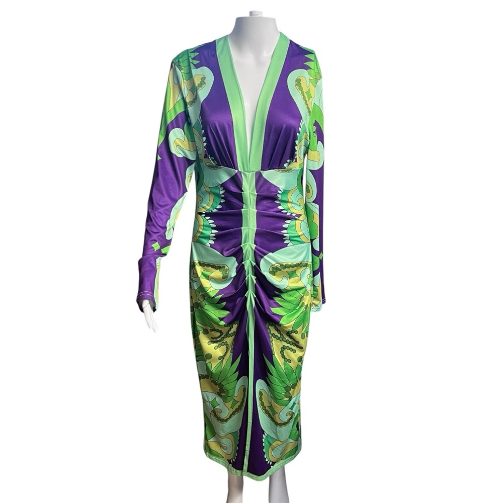 Cherley NWOT Women’s Colorful Patterned Maxi Dress Sz. SM - Picture 1 of 5
